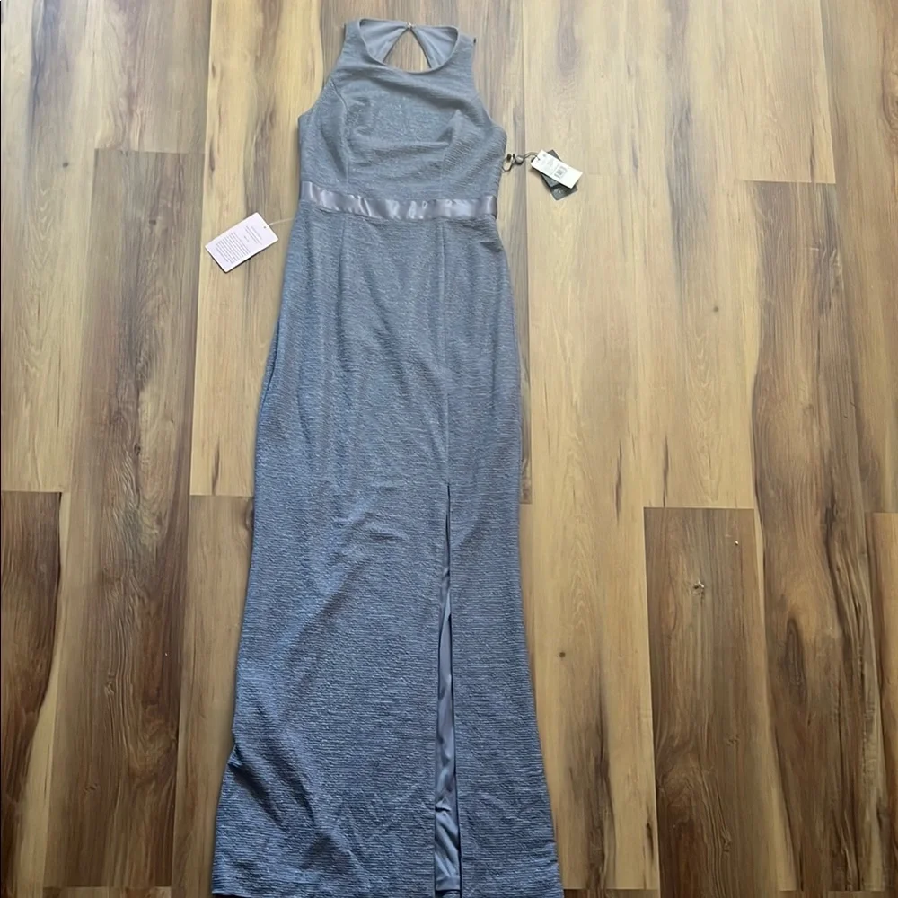 Elegant Blue-Gray Sleeveless Maxi Dress - Picture 1 of 5